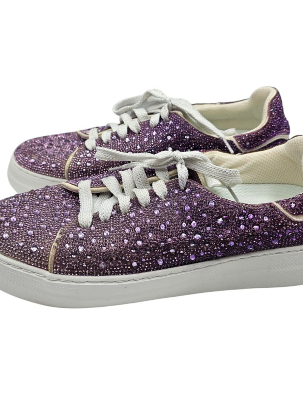 Corkys Women's Sz 9 Bedazzle Rhinestone Lace Up Sneakers Purple Rhinestone